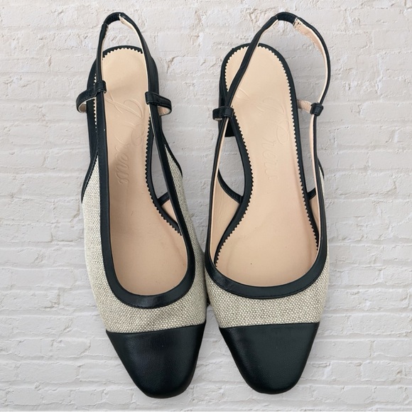 J. Crew Millie Slingback Heels in Italian Linen - Picture 2 of 7